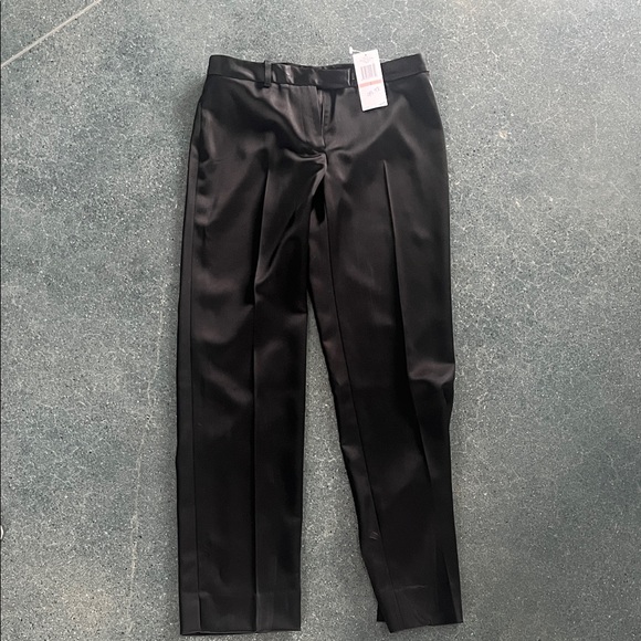 NWT satin Calvin Klein Black Narrow Leg Trousers - Picture 2 of 4